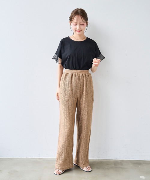 mil(ミル)の「モチーフ編み ラッセルレースパンツ【587208】(その他パンツ・レディース・ブラック/オフホワイト/ライトブラウン・S-Short/S-Regular/M-Short)」の17枚目の写真