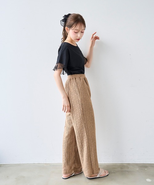mil(ミル)の「モチーフ編み ラッセルレースパンツ【587208】(その他パンツ・レディース・ブラック/オフホワイト/ライトブラウン・S-Short/S-Regular/M-Short)」の19枚目の写真