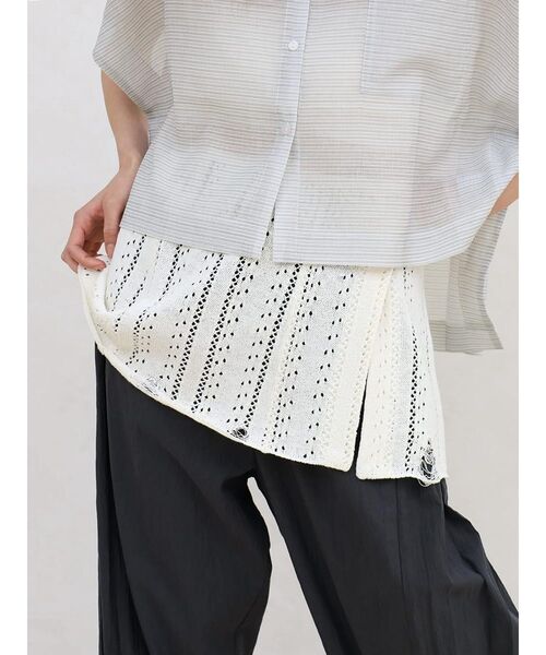 FIKA.（フィーカ）の「Crochet knit wrap skirt（スカート・レディース・オフホワイト/ブラック/ベージュ・FREE）」の4枚目の写真