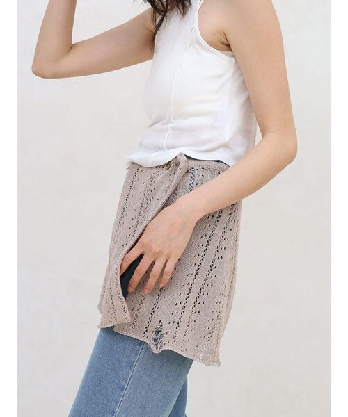 FIKA.（フィーカ）の「Crochet knit wrap skirt（スカート・レディース・オフホワイト/ブラック/ベージュ・FREE）」の11枚目の写真