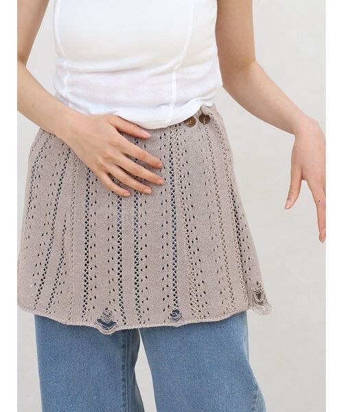 FIKA.（フィーカ）の「Crochet knit wrap skirt（スカート・レディース・オフホワイト/ブラック/ベージュ・FREE）」の12枚目の写真