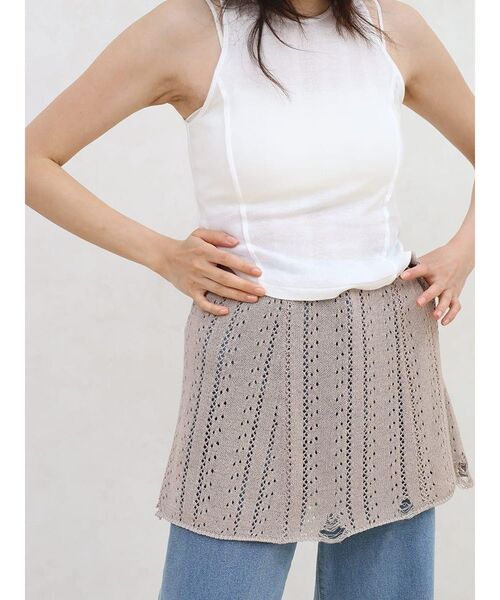 FIKA.（フィーカ）の「Crochet knit wrap skirt（スカート・レディース・オフホワイト/ブラック/ベージュ・FREE）」の3枚目の写真