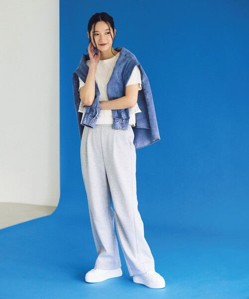 COMME CA ISM(コムサイズム)の「ダンボールニット バレルパンツ / セットアップ対応(その他パンツ・レディース・ネイビー/グレー/サックスブルー・FREE)」の4枚目の写真