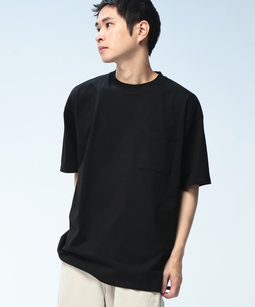 Goodwear(グッドウェア)の「Goodwear (グッドウェア) ビックシルエット Tシャツ 半袖 ポケット付き BIG USAコットン クルーネック ポケT 2W715225(Tシャツ/カットソー・メンズ・ホワイト/ブラック/ネイビー・L/M/LL)」の2枚目の写真