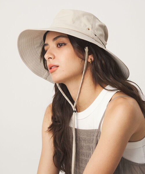 green label relaxing(グリーンレーベルリラクシング)の「ワイドブリムハット UVカット(ハット・レディース・ナチュラル/ブラック/ベージュ/モカ・L/M)」の20枚目の写真