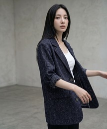 STYLE DELI（スタイルデリ）の「【BLK001】ミックスツイードベルト付きジャケット（テーラードジャケット）」