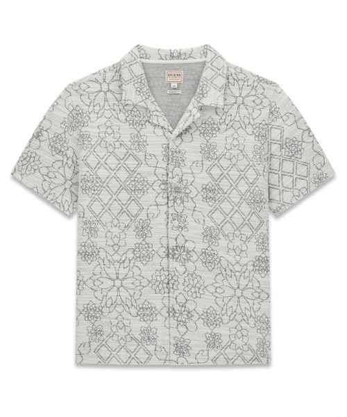 Guess(ゲス)の「NOMAD Jacquard Shirt シャツ 半袖(シャツ/ブラウス・メンズ・ベージュ・LARGE/MEDIUM/SMALL/X-LARGE)」の5枚目の写真
