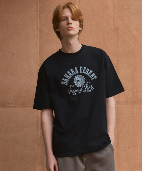 WEDNESDAY OASIS（ウェンズデーオアシス）の「(ユニセックス)ピュアコットンサハラセミオーバーティーシャツ(4カラー)（Tシャツ/カットソー・メンズ・ブラック/ライトグレー/ネイビー/オートミール・LARGE/MEDIUM/X-LARGE）」の7枚目の写真