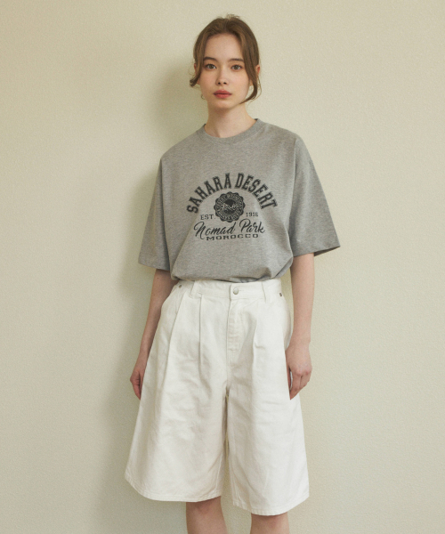 WEDNESDAY OASIS（ウェンズデーオアシス）の「(ユニセックス)ピュアコットンサハラセミオーバーティーシャツ(4カラー)（Tシャツ/カットソー・メンズ・ブラック/ライトグレー/ネイビー/オートミール・LARGE/MEDIUM/X-LARGE）」の9枚目の写真