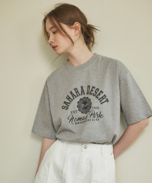 WEDNESDAY OASIS（ウェンズデーオアシス）の「(ユニセックス)ピュアコットンサハラセミオーバーティーシャツ(4カラー)（Tシャツ/カットソー・メンズ・ブラック/ライトグレー/ネイビー/オートミール・LARGE/MEDIUM/X-LARGE）」の10枚目の写真
