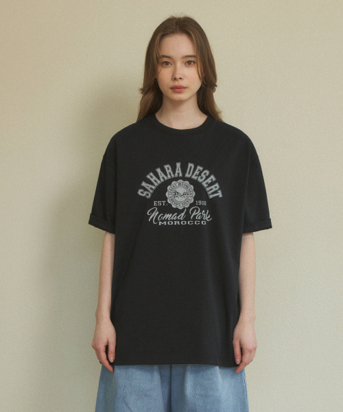 WEDNESDAY OASIS（ウェンズデーオアシス）の「(ユニセックス)ピュアコットンサハラセミオーバーティーシャツ(4カラー)（Tシャツ/カットソー・メンズ・ブラック/ライトグレー/ネイビー/オートミール・LARGE/MEDIUM/X-LARGE）」の11枚目の写真