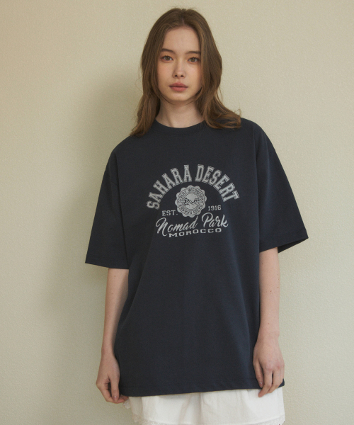 WEDNESDAY OASIS（ウェンズデーオアシス）の「(ユニセックス)ピュアコットンサハラセミオーバーティーシャツ(4カラー)（Tシャツ/カットソー・メンズ・ブラック/ライトグレー/ネイビー/オートミール・LARGE/MEDIUM/X-LARGE）」の13枚目の写真