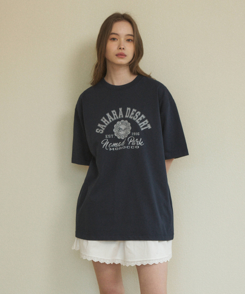 WEDNESDAY OASIS（ウェンズデーオアシス）の「(ユニセックス)ピュアコットンサハラセミオーバーティーシャツ(4カラー)（Tシャツ/カットソー・メンズ・ブラック/ライトグレー/ネイビー/オートミール・LARGE/MEDIUM/X-LARGE）」の14枚目の写真