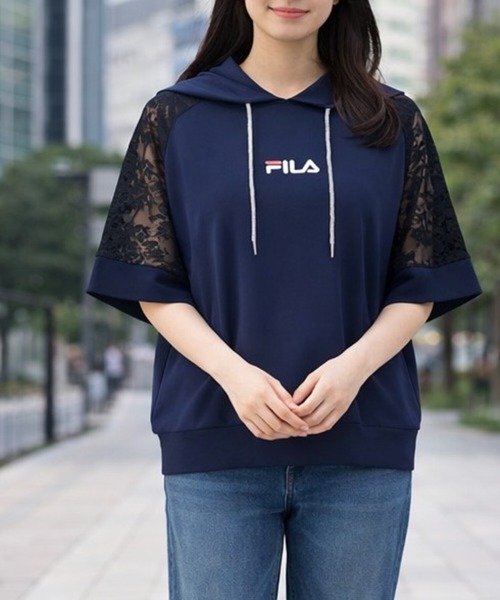 FILA(フィラ)の「FILA UV メッシュライトパーカー(パーカー・レディース・ネイビー/オフホワイト/ブラック・MEDIUM/LARGE/3L/LL)」の14枚目の写真
