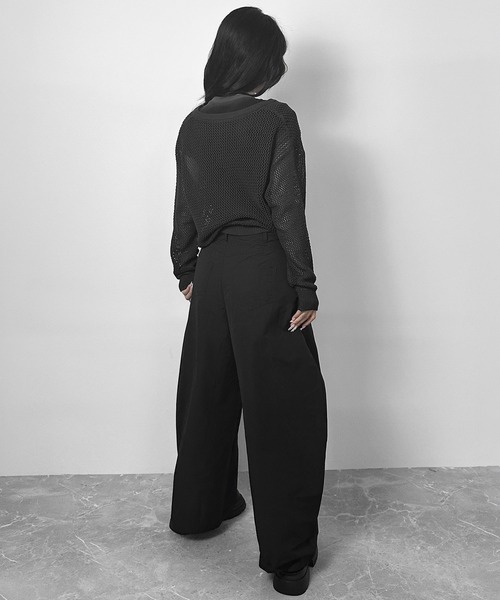FOLLOWIN(フォロウィン)の「【3COLOR】ルーズメッシュジップニットカーディガン(カーディガン/ボレロ・レディース・ホワイト/ブラック/グレー・FREE)」の10枚目の写真