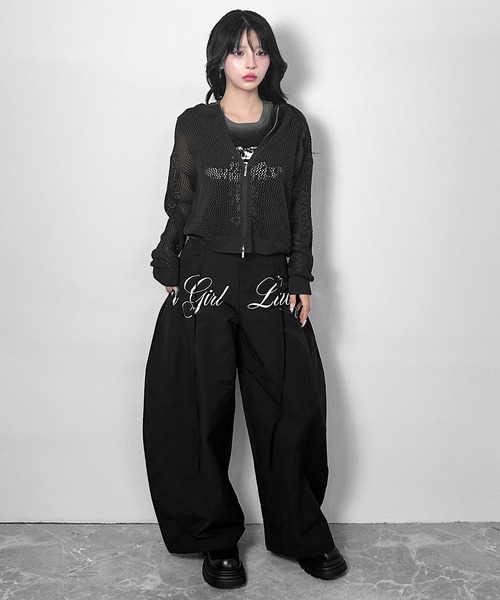 FOLLOWIN(フォロウィン)の「【3COLOR】ルーズメッシュジップニットカーディガン(カーディガン/ボレロ・レディース・ホワイト/ブラック/グレー・FREE)」の11枚目の写真