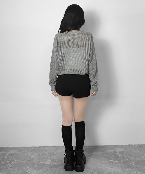 FOLLOWIN(フォロウィン)の「【3COLOR】ルーズメッシュジップニットカーディガン(カーディガン/ボレロ・レディース・ホワイト/ブラック/グレー・FREE)」の19枚目の写真