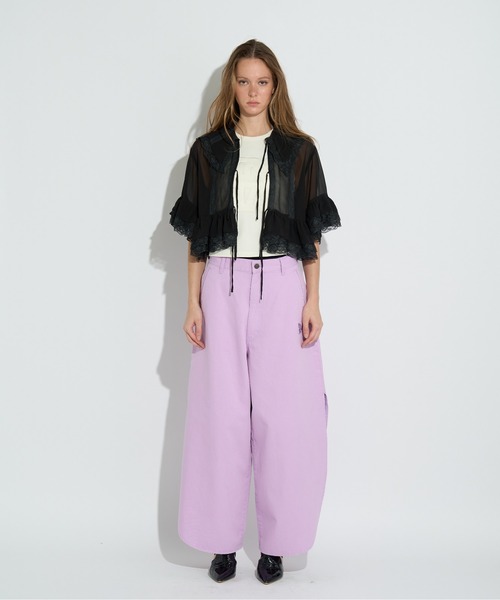 anna sui nyc（アナ スイ エヌ ワイ シー）の「トリミングロゴタンクトップ（Tシャツ/カットソー・レディース・ホワイト/ラベンダー/ブラック・FREE）」の8枚目の写真