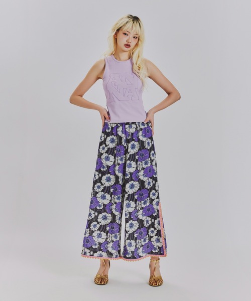 anna sui nyc（アナ スイ エヌ ワイ シー）の「トリミングロゴタンクトップ（Tシャツ/カットソー・レディース・ホワイト/ラベンダー/ブラック・FREE）」の14枚目の写真