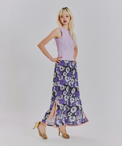 anna sui nyc（アナ スイ エヌ ワイ シー）の「トリミングロゴタンクトップ（Tシャツ/カットソー・レディース・ホワイト/ラベンダー/ブラック・FREE）」の15枚目の写真