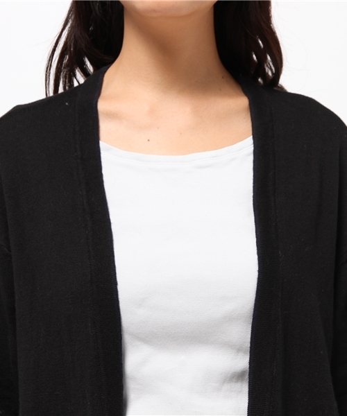 LBC（エルビーシー）の「12Gコットンカシミヤロングカーディガン（カーディガン/ボレロ・レディース・オフホワイト/ブラック・MEDIUM/LARGE）」の7枚目の写真