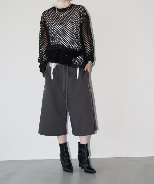 chuclla(チュクラ)の「オーバーメッシュトップス chw26a034(Tシャツ/カットソー・レディース・ブラック・FREE)」の2枚目の写真