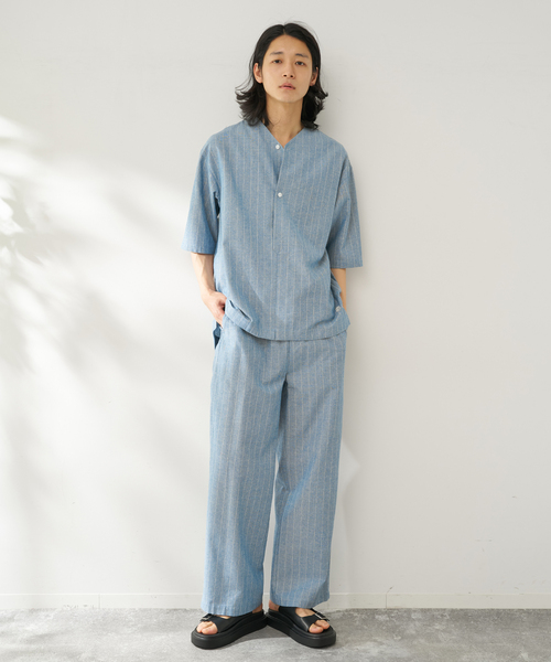 B.C STOCK(ベーセーストック)の「natural stripe パンツ(その他パンツ・メンズ・ブラウン/ブルー・FREE)」の7枚目の写真
