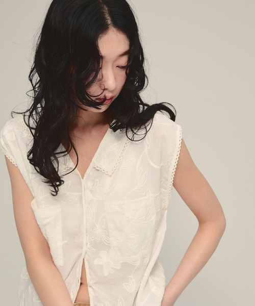 eL(エル)の「【eL】Made In India Cord Embroid NS/674423(Tシャツ/カットソー・レディース・ブラック/オフホワイト・FREE)」の6枚目の写真