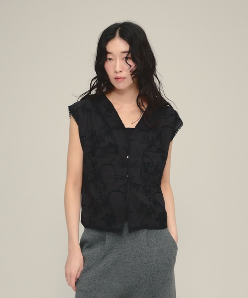 eL(エル)の「【eL】Made In India Cord Embroid NS/674423(Tシャツ/カットソー・レディース・ブラック/オフホワイト・FREE)」の22枚目の写真