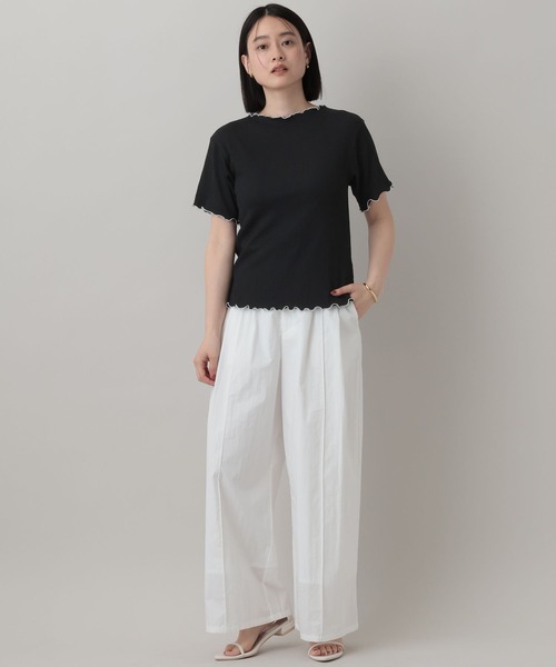 A part by(アパートバイ)の「クレープTシャツ(Tシャツ/カットソー・レディース・オフホワイト/ブルー系その他3/ブラック・FREE)」の17枚目の写真