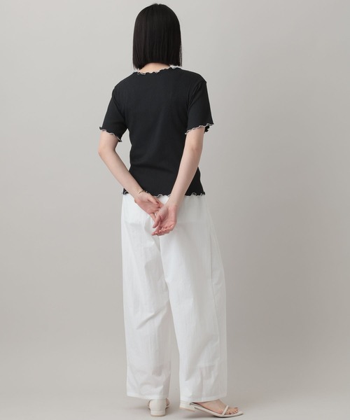 A part by(アパートバイ)の「クレープTシャツ(Tシャツ/カットソー・レディース・オフホワイト/ブルー系その他3/ブラック・FREE)」の19枚目の写真