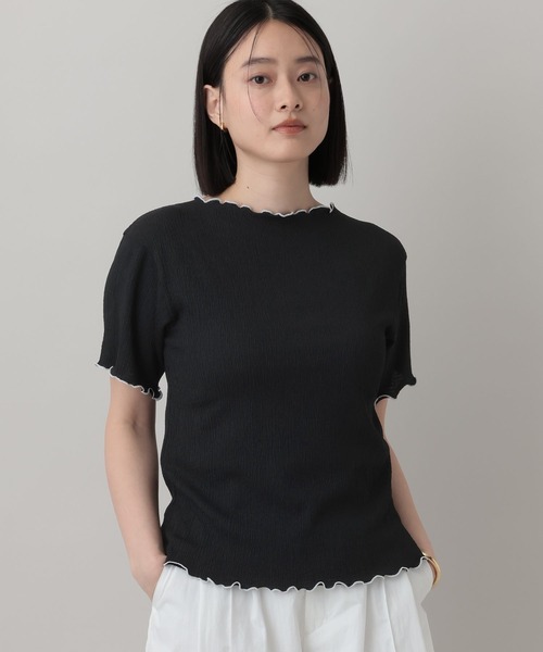 A part by(アパートバイ)の「クレープTシャツ(Tシャツ/カットソー・レディース・オフホワイト/ブルー系その他3/ブラック・FREE)」の20枚目の写真