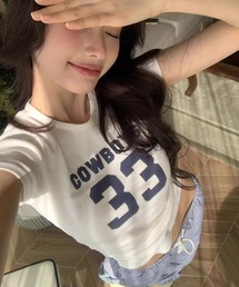 meJane | カレッジナンバーロゴ チビTシャツ(Tシャツ/カットソー)