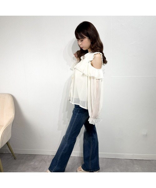 marcydorn(マーシードルン)の「シフォン フリル オフショル トップス ブラウス シャツ(シャツ/ブラウス・レディース・ベージュ・S/M/L)」の18枚目の写真
