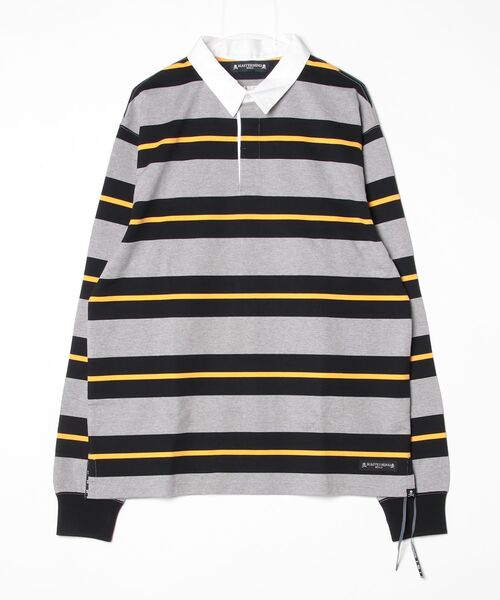 mastermind JAPAN(マスターマインド)の「3 COLOR STRIPED RUGGER LS SHIRT(シャツ/ブラウス・メンズ・グレー系その他・XL)」の1枚目の写真