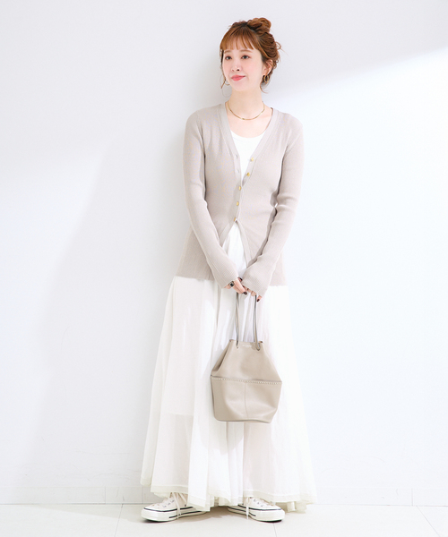 B.C STOCK(ベーセーストック)の「手洗い可 / UVケア / アンチピリングUVリブカーディガン(カーディガン/ボレロ・レディース・ベージュ系その他/ブラック/ピンク/ボルドー・FREE)」の9枚目の写真