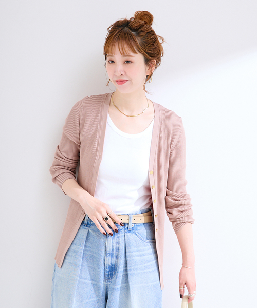 B.C STOCK(ベーセーストック)の「手洗い可 / UVケア / アンチピリングUVリブカーディガン(カーディガン/ボレロ・レディース・ベージュ系その他/ブラック/ピンク/ボルドー・FREE)」の20枚目の写真