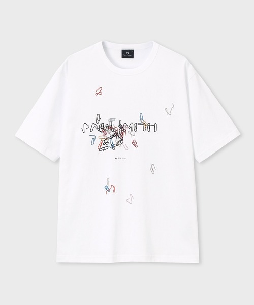 PS Paul Smith(ピーエスポールスミス)の「"Paperclip Logo" 半袖Tシャツ / 262553 220X(Tシャツ/カットソー・メンズ・ブラック/ライトイエロー/ホワイト・X-LARGE/SMALL/MEDIUM/LARGE/XX-LARGE)」の1枚目の写真