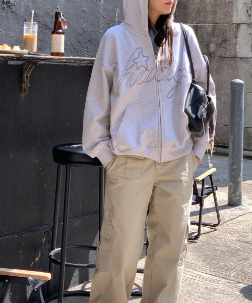 a tintin hoodie zip‑up (melange grey) — худи на молнии, меланж‑серый
