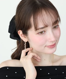 ウェーブパールビジューピアス