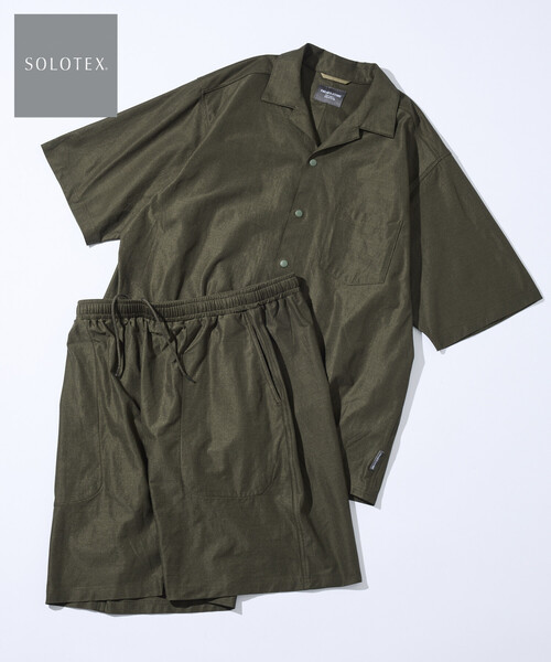 FREAK'S STORE(フリークスストア)の「オープンカラー ショートスリーブシャツ&イージーショーツ トラベルセットアップ Fabric by SOLOTEX(R)(シャツ/ブラウス・メンズ・オリーブ/ネイビー/チャコールグレー/ブラック・MEDIUM/LARGE/SMALL)」の7枚目の写真