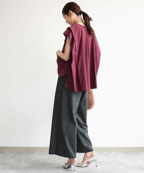 MK MICHEL KLEIN（エムケーミッシェルクラン）の「[洗える]ボックスシルエットブラウス（シャツ/ブラウス・レディース・ネイビー/カーキ/ワイン・38）」の16枚目の写真
