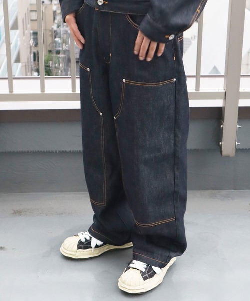 VISION STREET WEAR（ヴィジョンストリートウェア）の「Rigid Double Knee Pants / Vステッチリジットデニムパンツ / 6305048（デニムパンツ・メンズ・ブラック/ネイビー・L/LL/M）」の3枚目の写真
