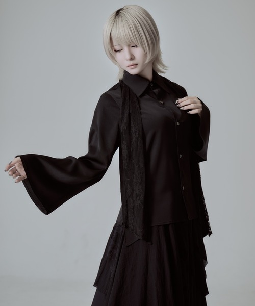 AdaNous（アダナス）の「『AdaNous/アダナス』チーフ付きワイドアームシャツ（シャツ/ブラウス・レディース・ブラック/ホワイト・M/S）」の9枚目の写真