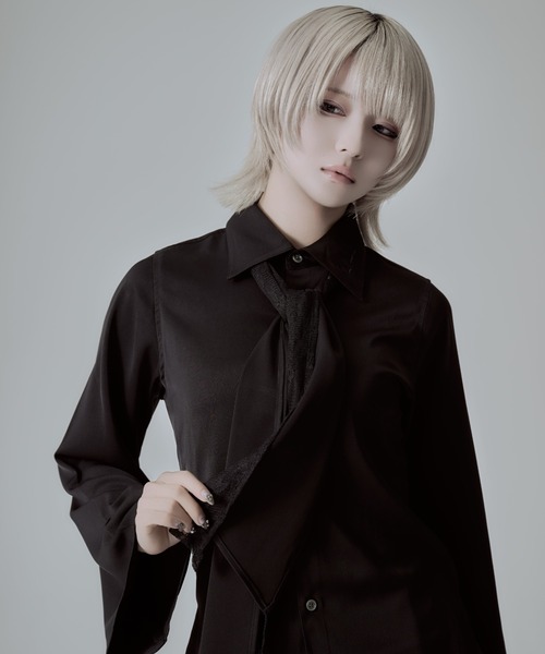 AdaNous（アダナス）の「『AdaNous/アダナス』チーフ付きワイドアームシャツ（シャツ/ブラウス・レディース・ブラック/ホワイト・M/S）」の5枚目の写真