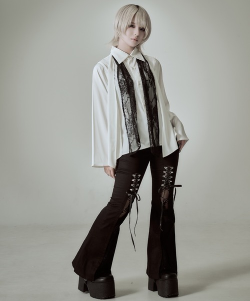 AdaNous（アダナス）の「『AdaNous/アダナス』チーフ付きワイドアームシャツ（シャツ/ブラウス・レディース・ブラック/ホワイト・M/S）」の21枚目の写真