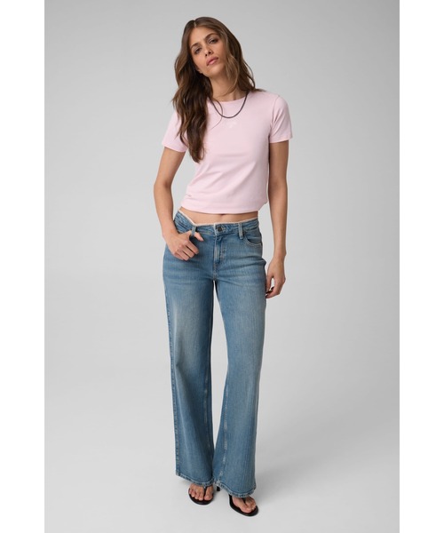 GUESS JEANS（ゲスジーンズ）の「GUESS JEANS G11 Flap Wide Leg（デニムパンツ・レディース・ライトインディゴブルー・27inch/26inch/25inch/24inch/28inch）」の3枚目の写真