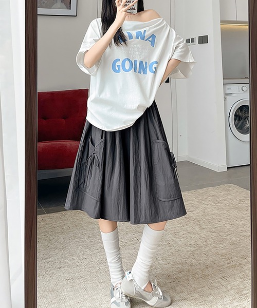 Girly Doll(ガーリードール)の「カーゴ風ワイドフレア7分丈パンツ(その他パンツ・レディース・ホワイト/グレー/ブラック・L/M)」の18枚目の写真
