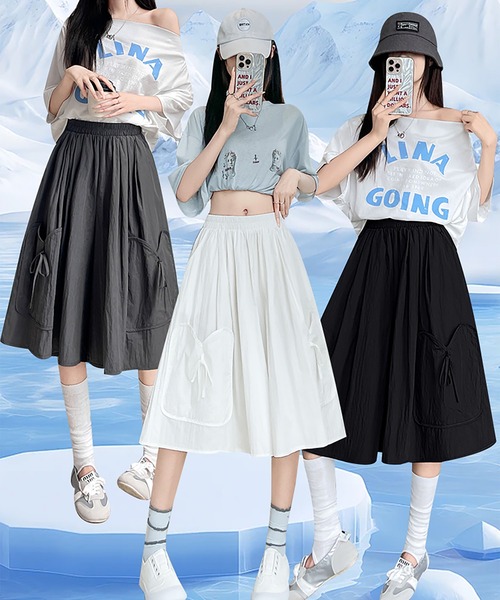 Girly Doll(ガーリードール)の「カーゴ風ワイドフレア7分丈パンツ(その他パンツ・レディース・ホワイト/グレー/ブラック・L/M)」の20枚目の写真