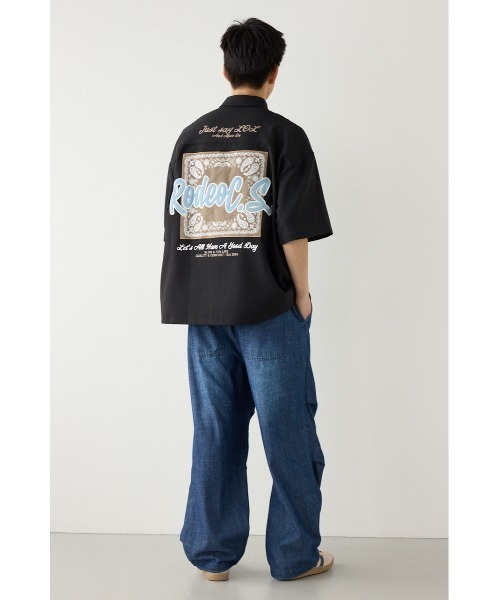 RODEO CROWNS WIDE BOWL(ロデオクラウンズワイドボウル)の「COOLMAX(R)ファブリック製・コールパッチシャツ(シャツ/ブラウス・メンズ・ブラック/ホワイト/スモークピンク・LARGE/MEDIUM)」の17枚目の写真